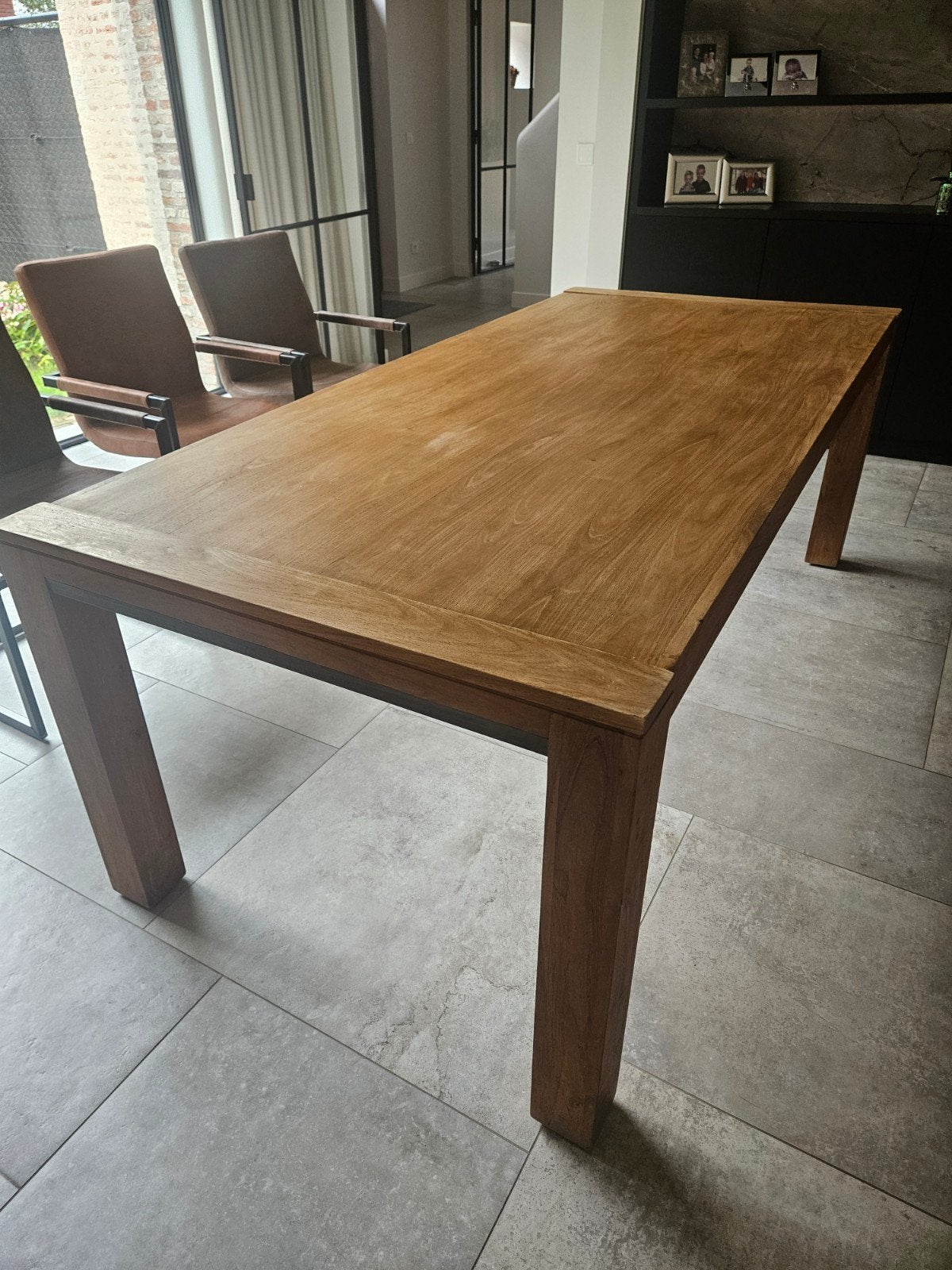 Teak houten tafel 1m op 2,2 meter, Teck, 100 à 150 cm, Enlèvement, Utilisé