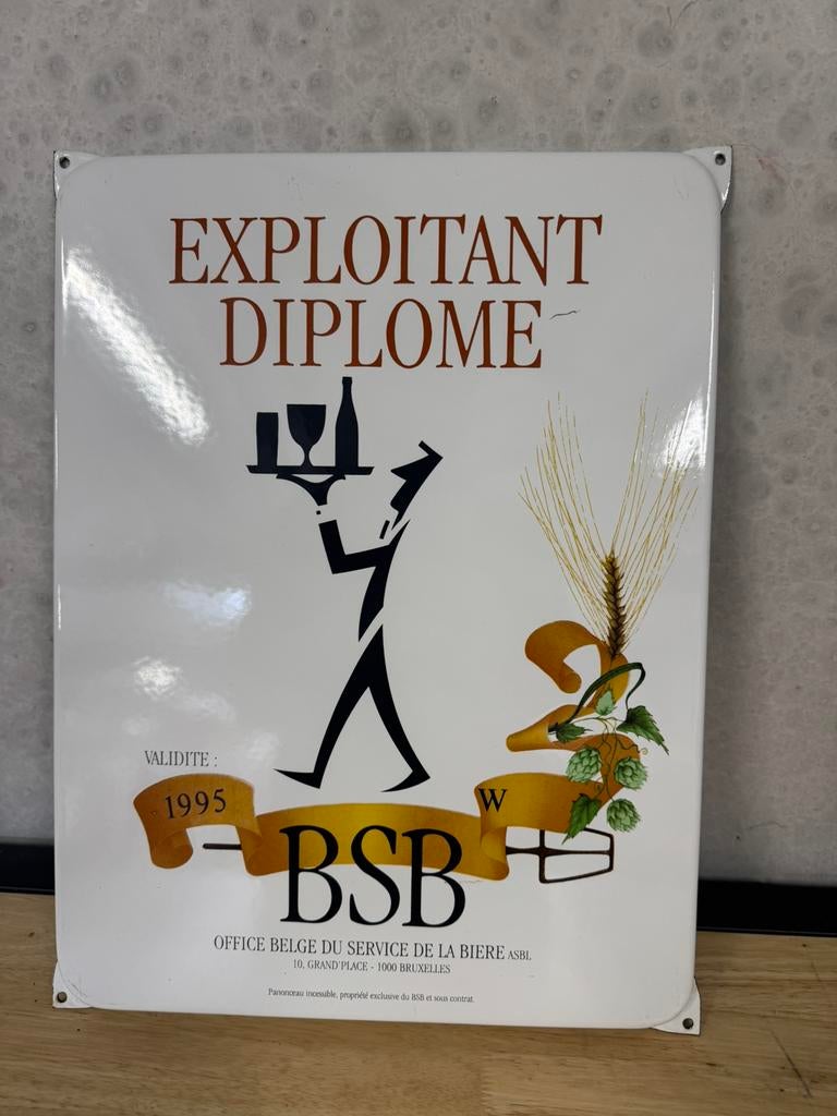 Exploitant diplomé émaille, Ophalen of Verzenden, Zo goed als nieuw