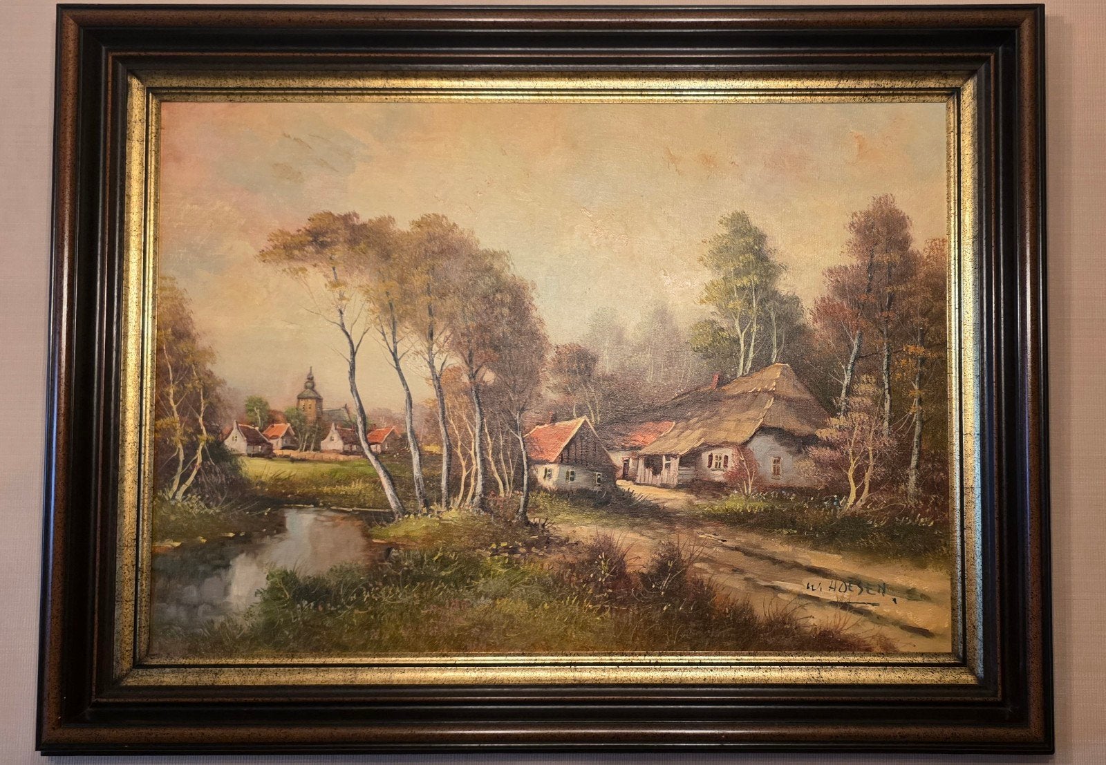 Peinture, Paysage, Enlèvement, Signé, Peinture à l'huile