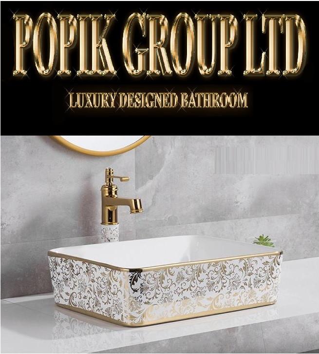 Lavabo Luxe Design Or + Robinet Inclus | Set Complet Airbnb, Bricolage & Construction, Sanitaire, Enlèvement ou Envoi, Neuf, Verre