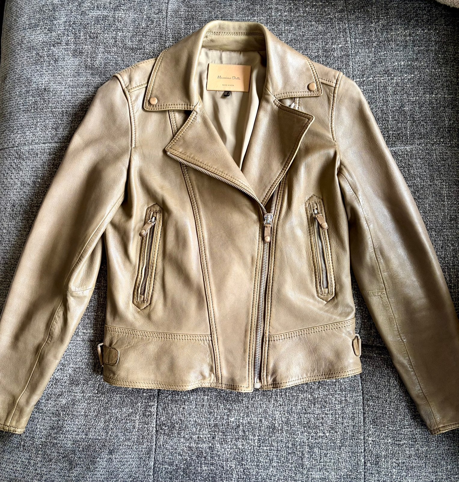 Massimo Dutti leren jas, Ophalen of Verzenden, Zo goed als nieuw