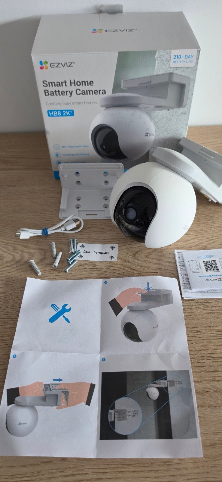 Ezviz HB8 2K+ Smart home draadloze beveiligingscamera, Audio, Tv en Foto, Videobewaking, Ophalen, Zo goed als nieuw, Buitencamera