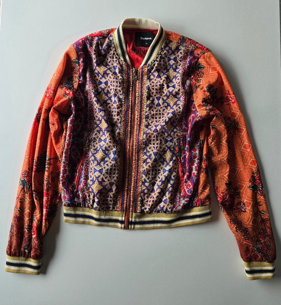 Desigual bomber jack oranje 36, Verzenden, Oranje, Zo goed als nieuw, Desigual