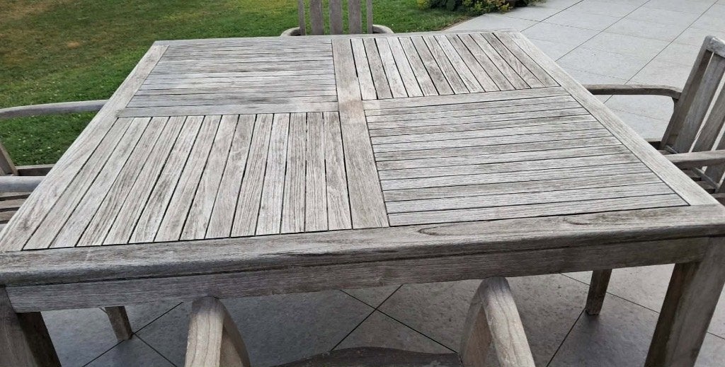 Tuintafel, Tuin en Terras, Tuintafels, Ophalen, Gebruikt, Vierkant, Teakhout