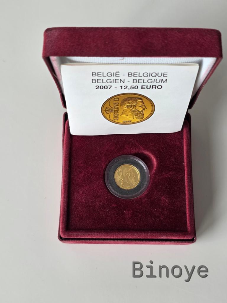 Belgique 12,5€ 2007 Léopold II or Proof coffret, Timbres & Monnaies, Monnaies | Europe | Monnaies euro, Enlèvement ou Envoi, Belgique