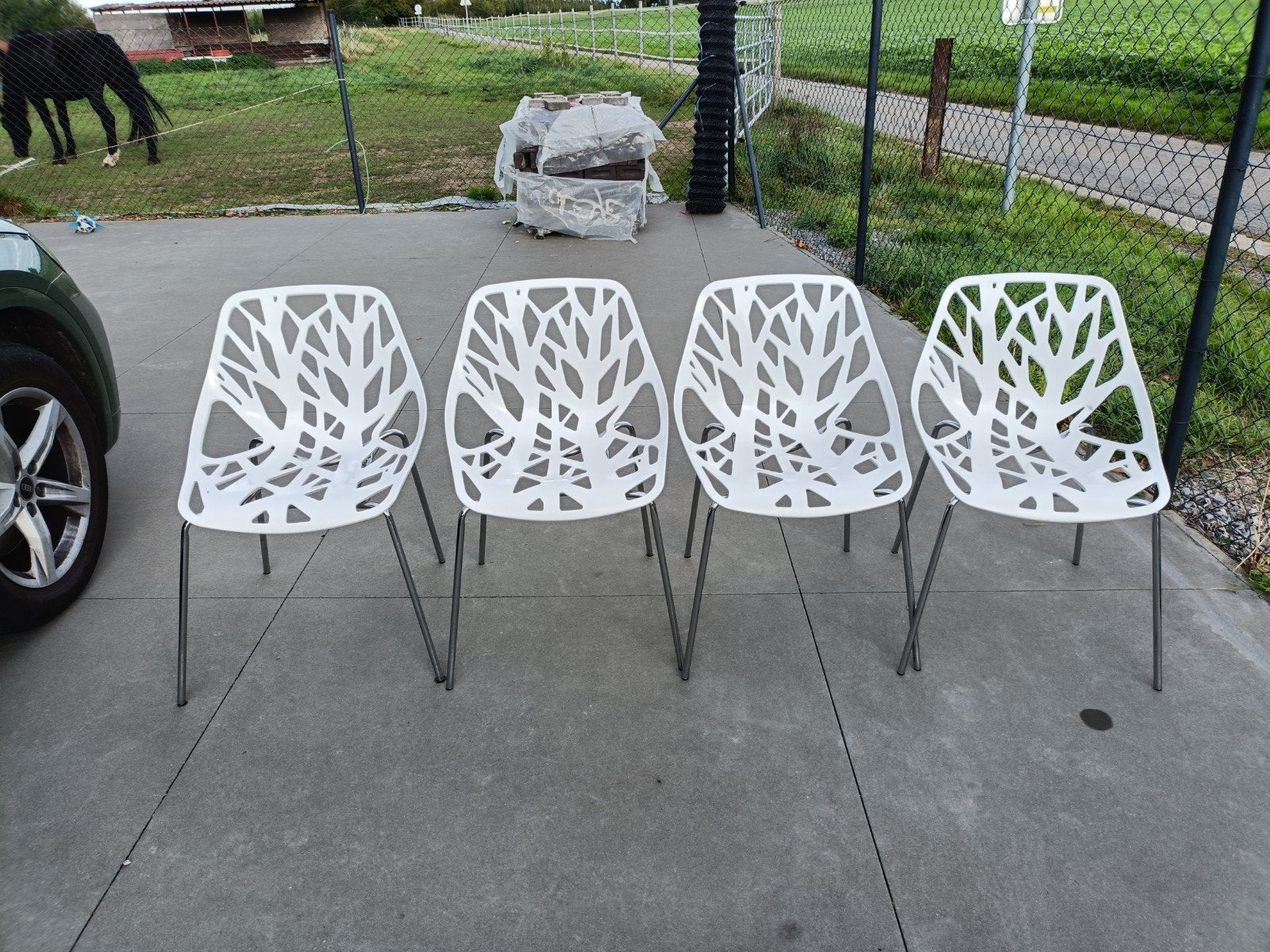 4 chaises.(cuisine), Maison & Meubles, Contemporain, Enlèvement, Utilisé, Blanc