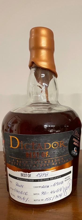Rhum Dictador Best Of 1978 The Nectar 10e anniversaire, Collections, Vins, Neuf, Enlèvement ou Envoi, Pleine, Autres types