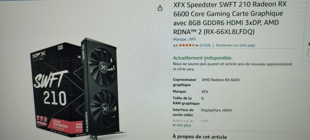 RX 6600 8gb, Informatique & Logiciels, AMD