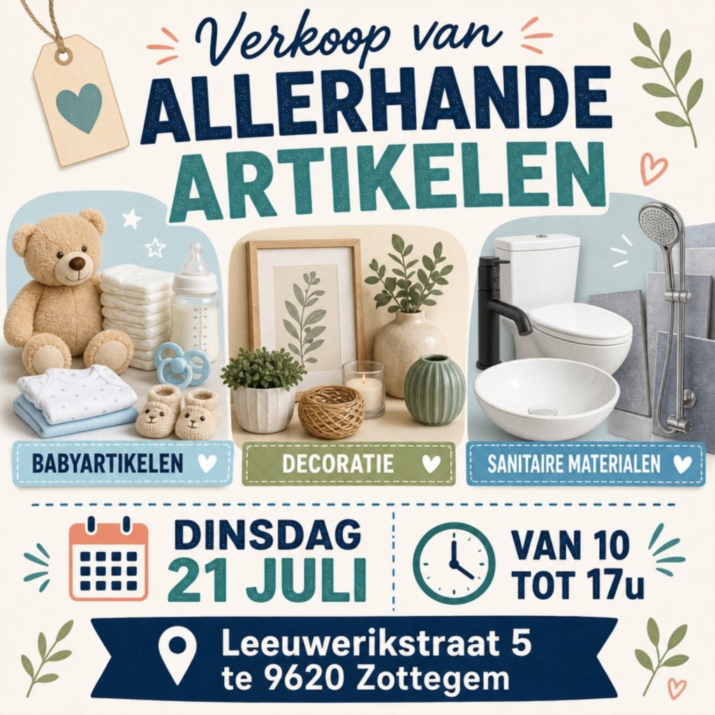 Verkoop van baby, decoratie en saintaire spullen, Diversen, Rommelmarktspullen, Ophalen, Nieuw