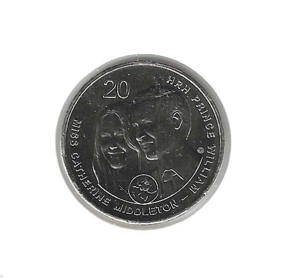 Australië, 20 Cents 2011, Royal Wedding., Ophalen of Verzenden, Losse munt