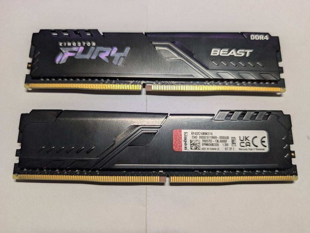 Hyperx Fury Beast 16gb (2x8) 3200Mhz DDR4, Computers en Software, Gebruikt, DDR4, Ophalen of Verzenden, Desktop