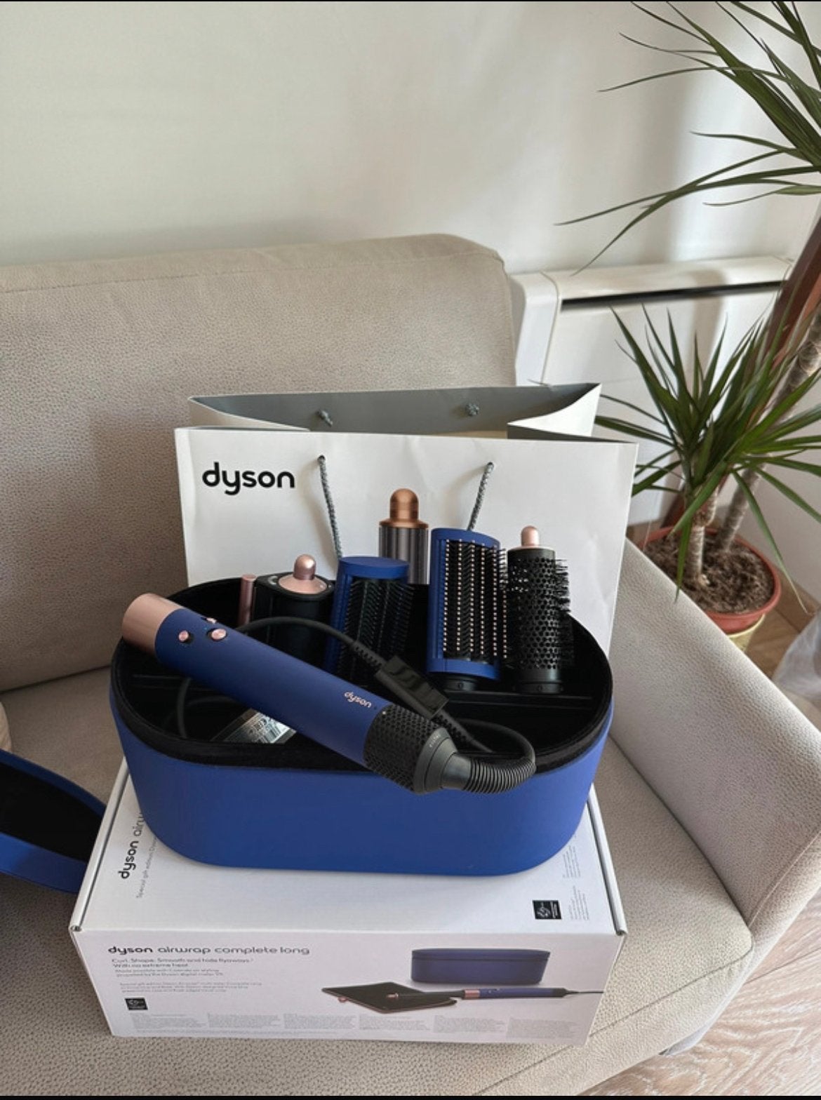 Dyson Airwrap Long bleu, Enlèvement, Comme neuf
