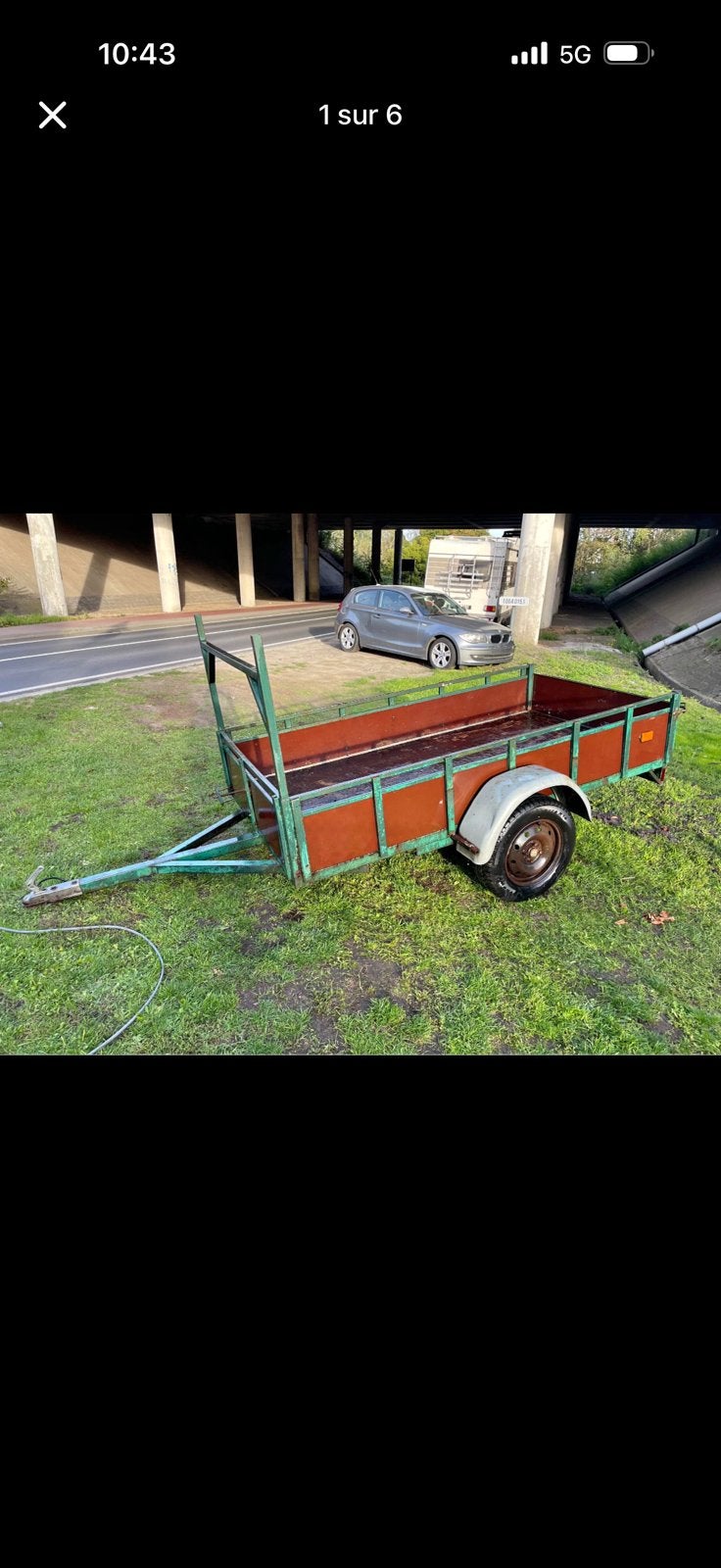 Remorque 2m50/1m25, Autos : Divers, Enlèvement, Utilisé