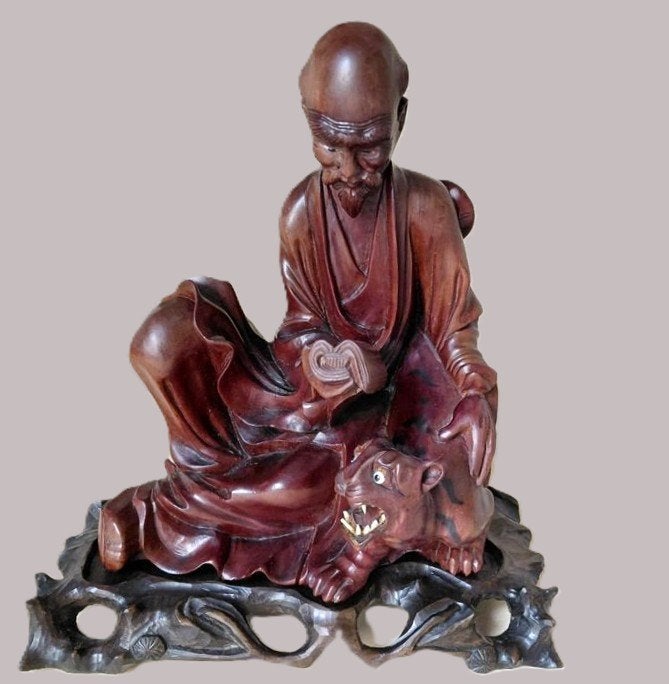 Chinese houtsculptuur uit het begin van de 20e eeuw, Antiek en Kunst, Ophalen of Verzenden, Handgemaakt, 20 - 50 cm, Hout