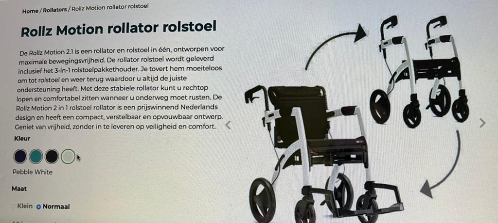 Rollator Rollz Motion, Diversen, Rollators, Ophalen, Opvouwbaar, Gebruikt