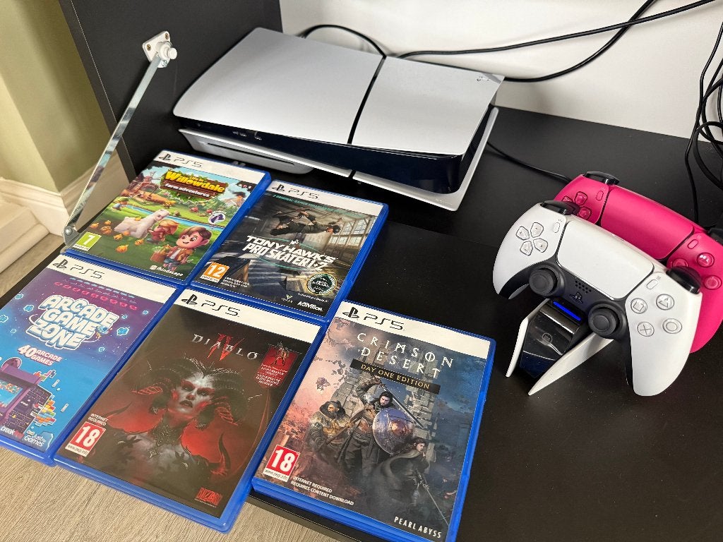 PS5 disk edition + 2 controllers + games, Enlèvement, Comme neuf, Playstation 5