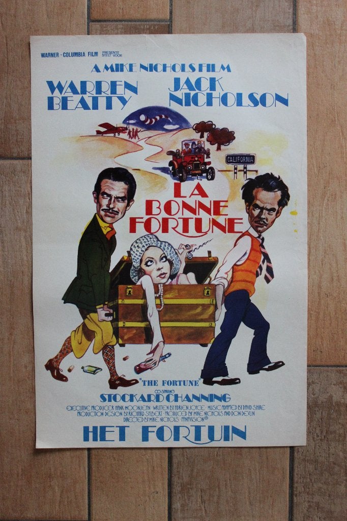 filmaffiche Jack Nicholson The Fortune 1975 filmposter, Verzamelen, Rechthoekig Staand, Ophalen of Verzenden, Zo goed als nieuw