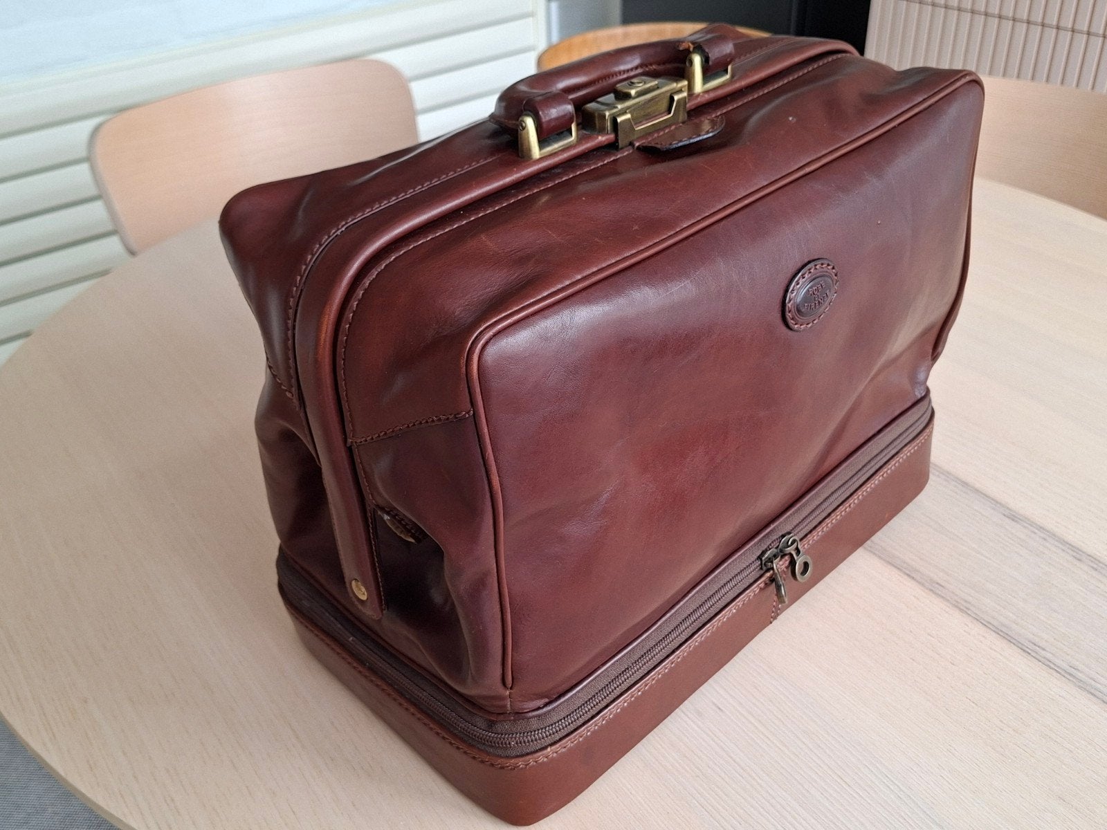 "Robe Firenze" mallette médecin cuir brun marron lisse, Enlèvement ou Envoi, Cuir