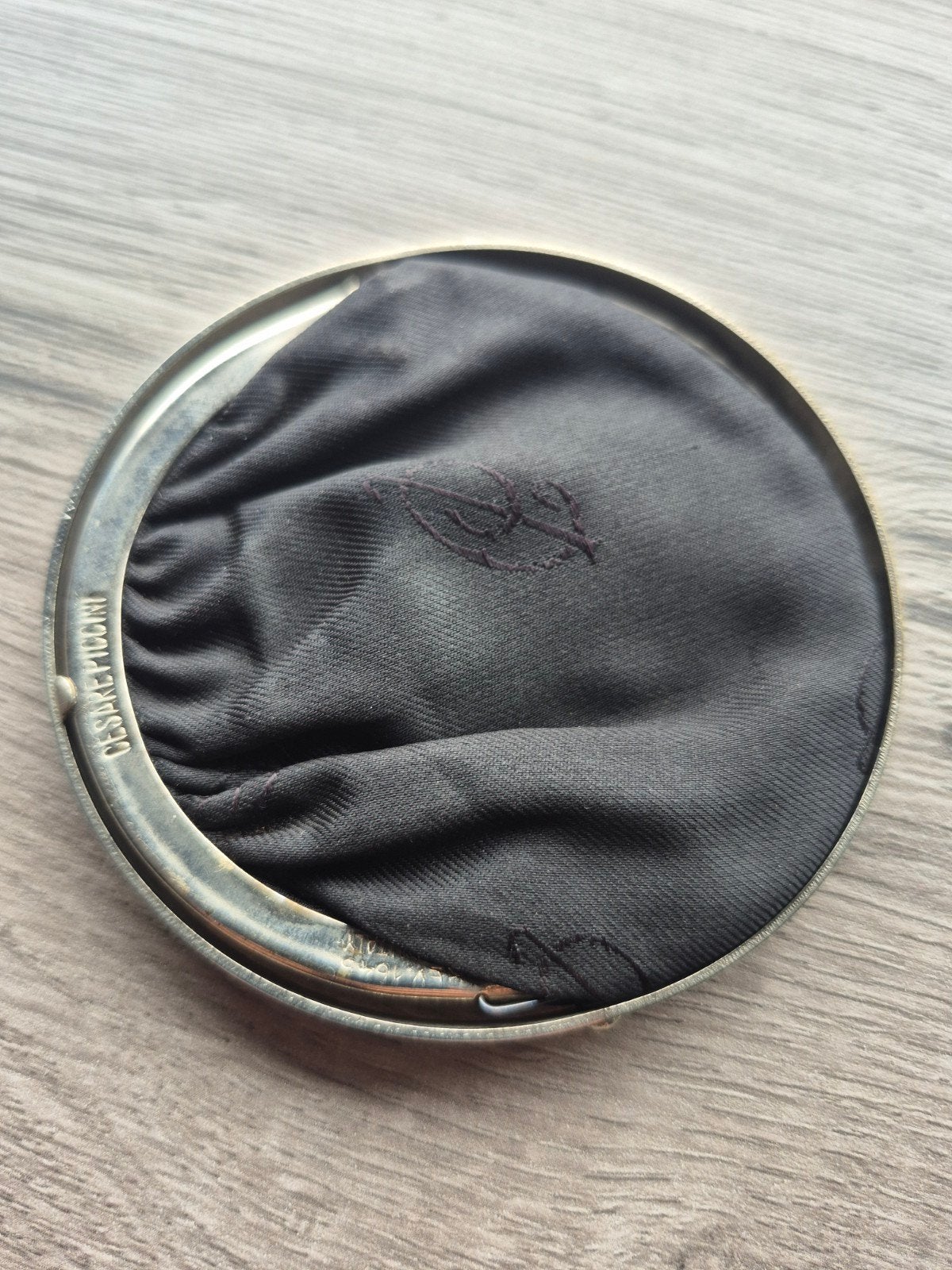 Ronde vintage portemonnee van Cesare Piccini, gemaakt in Ita, Ophalen of Verzenden, Zwart, Zilver