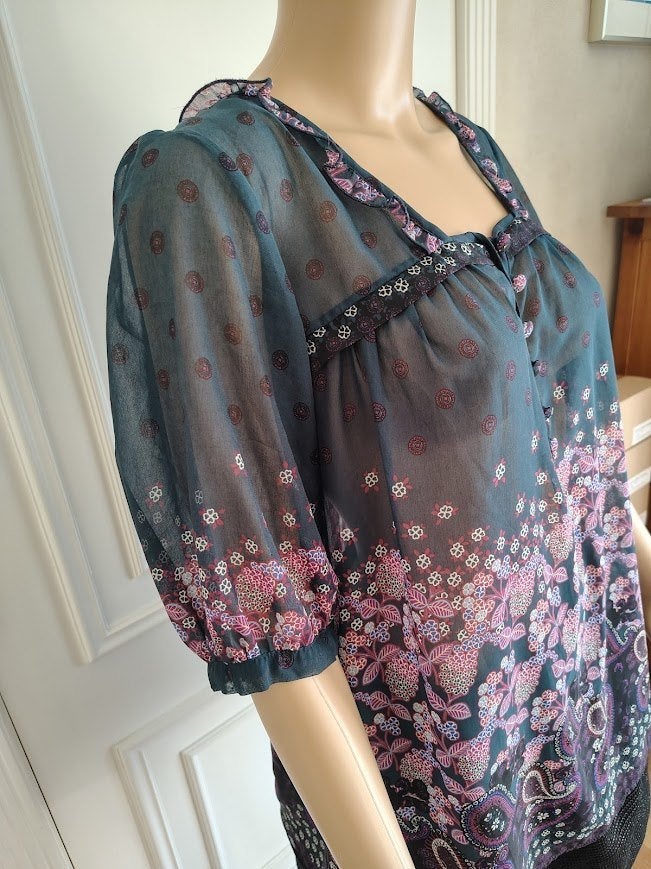 luchtige blouse van zara, Taille 38/40 (M), Comme neuf, Bleu, Envoi
