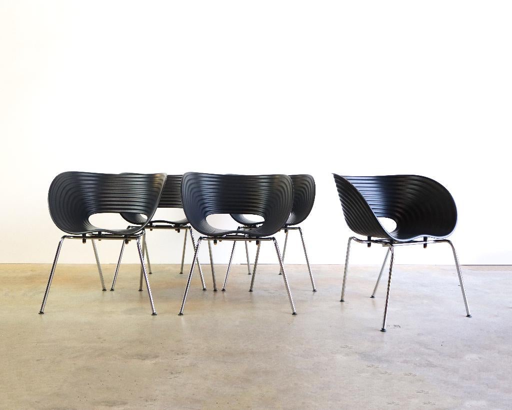 5x Chaise design Vitra Tom Vac noire de Ron Arad, Enlèvement