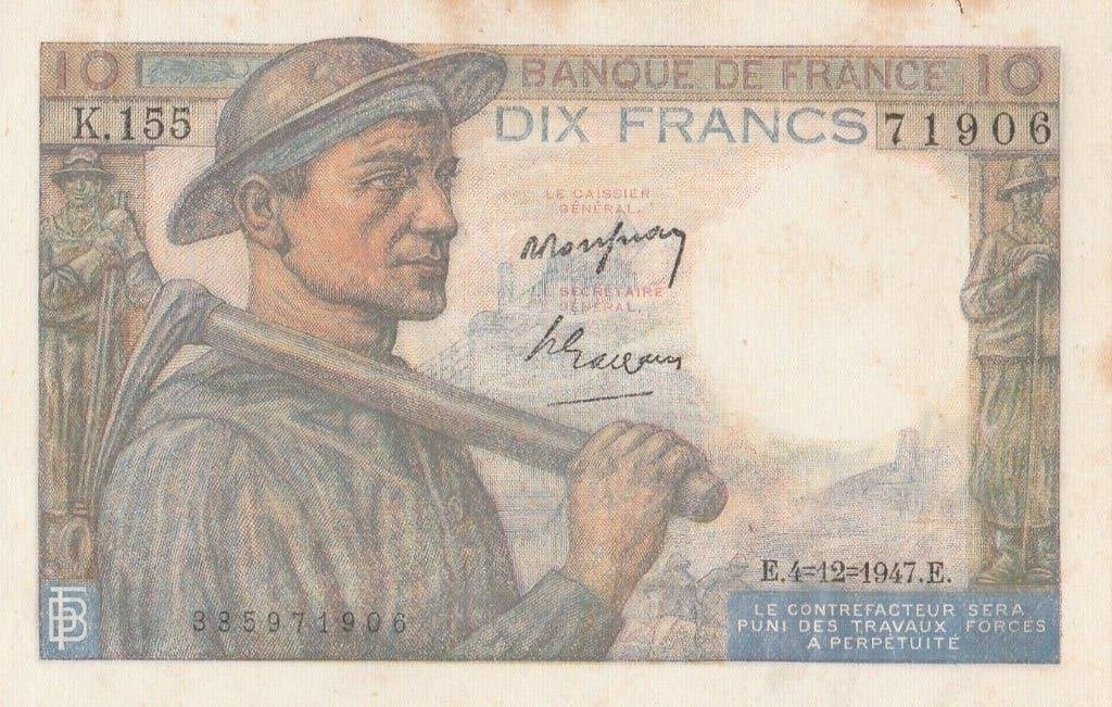 10 francs France 04.12.1947, Enlèvement ou Envoi, France, Billets en vrac