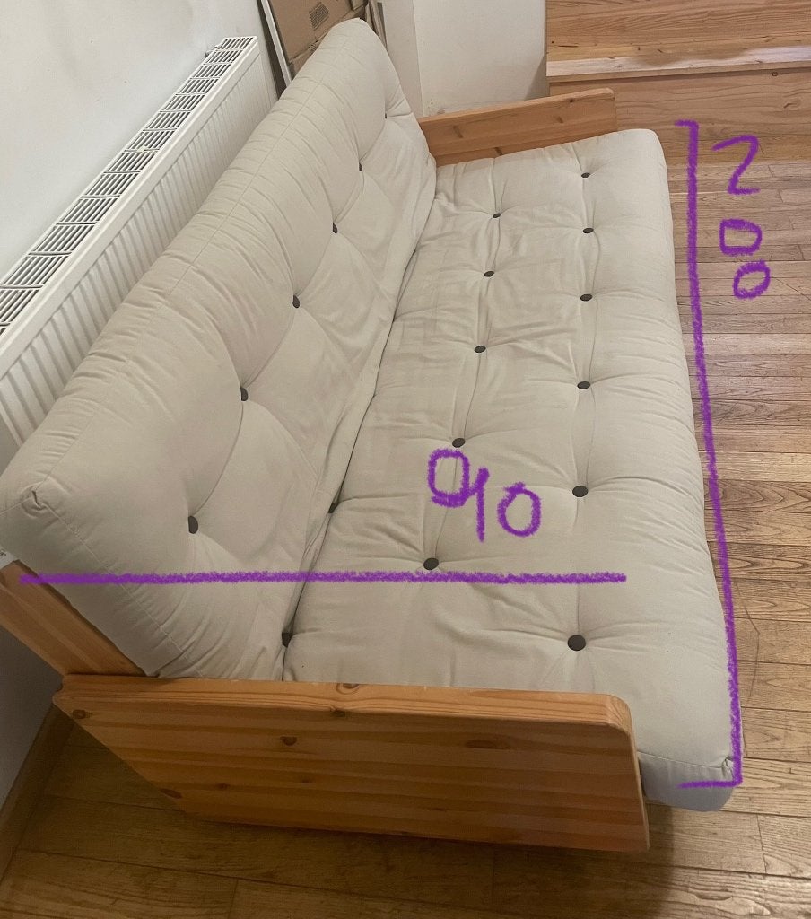 Canapé lit - sofa bed futon, 150 à 200 cm, Enlèvement, Utilisé, Canapé lit