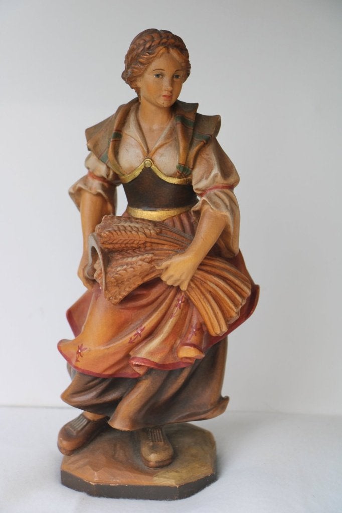 Val Gardena - Sculpture, Saint Notburga 29 cm, Antiquités & Art, Enlèvement ou Envoi