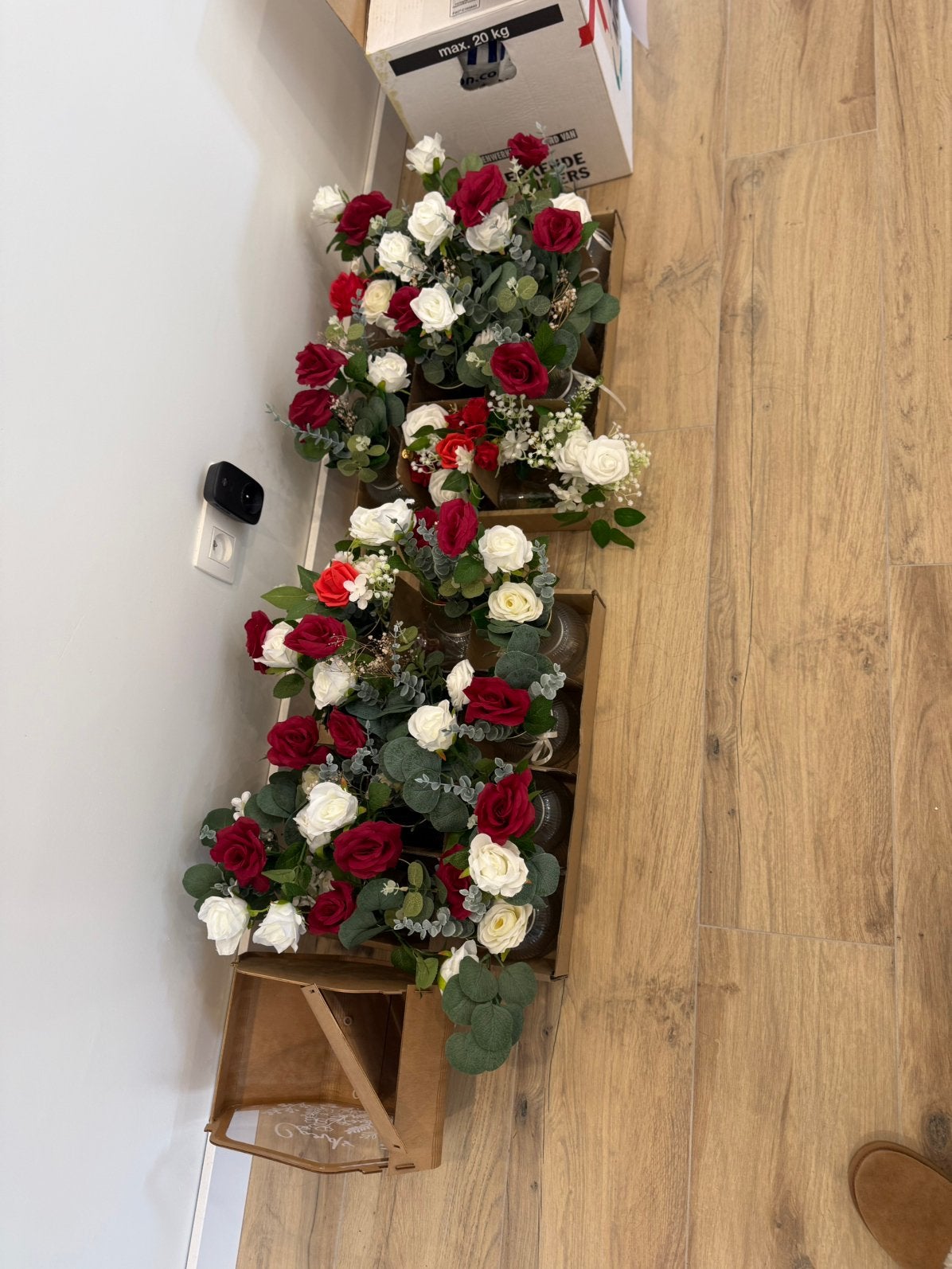 Bruiloftdecoratie + kaartdoos + welkomspiegel + ringendoosje, Ophalen, Zo goed als nieuw