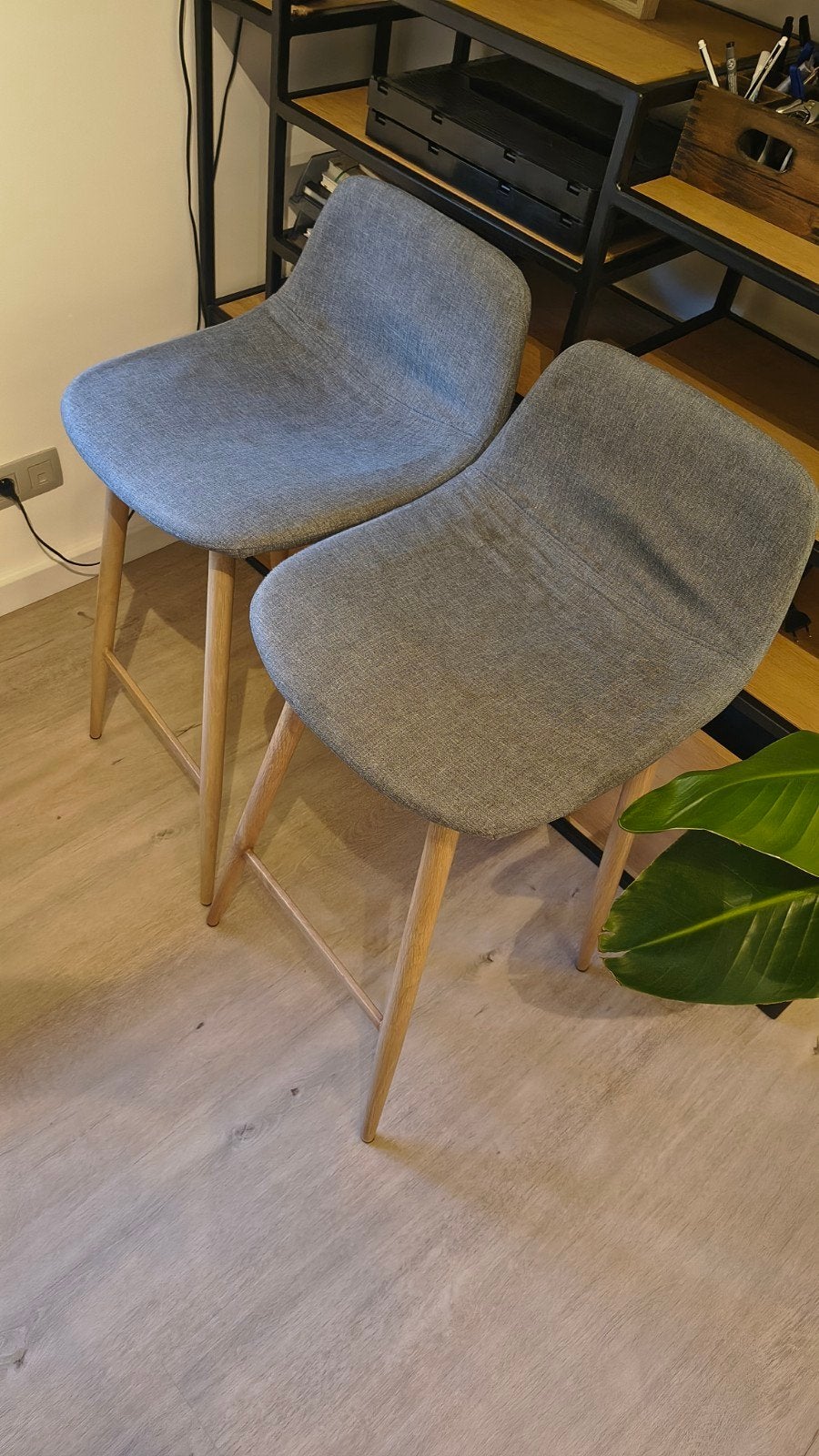 2 x Lichte blauwe barkruk, Huis en Inrichting, Ophalen, Gebruikt, Twee, Blauw