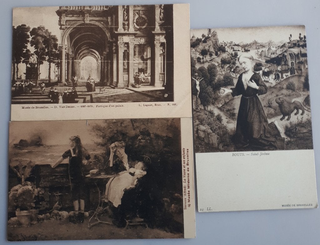 3 Oude Postkaarten BRUSSEL : Musea Ref.E162, Ophalen of Verzenden, 1920 tot 1940, Ongelopen, Brussel (Gewest)