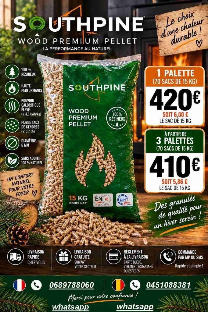Palettes Pellets 100 % résineux. Paiement à la livraison., Jardin & Terrasse, 6 m³ ou plus, Envoi, Autres essences de bois, Bûches