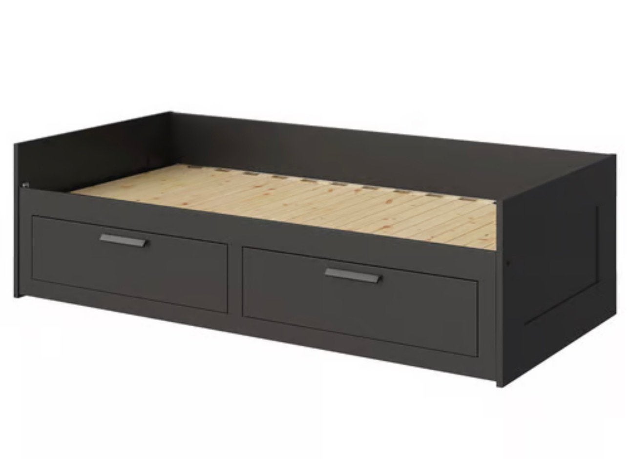 Brimnes bed, Ophalen, Zwart, Twijfelaar, 200 cm