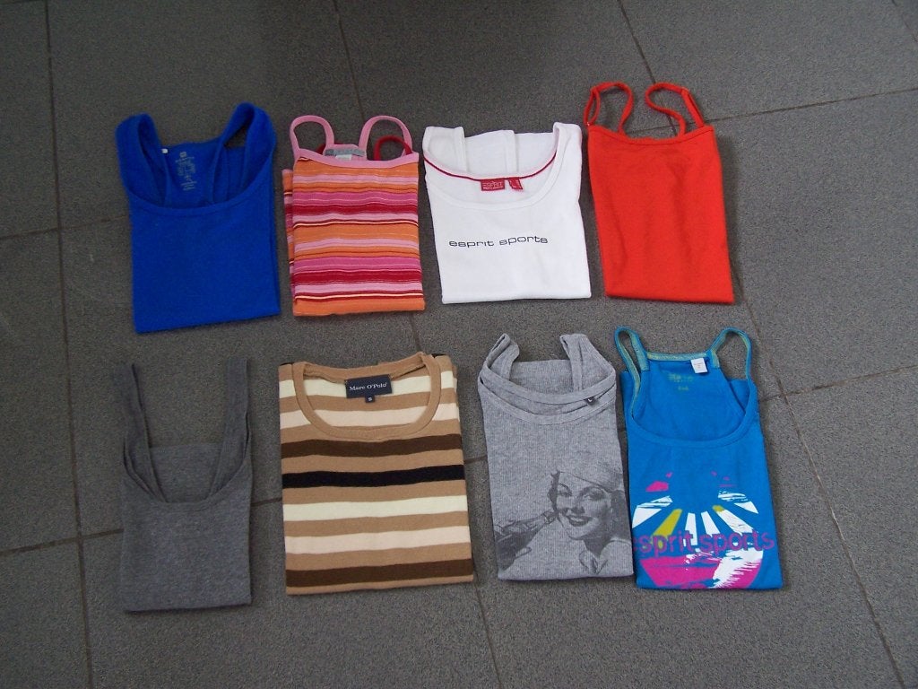 8 topjes - Esprit,Domyos,MarcoPolo,Hollister - S/L - 38/40, Kleding | Dames, Topjes, Overige kleuren, Ophalen of Verzenden, Zo goed als nieuw
