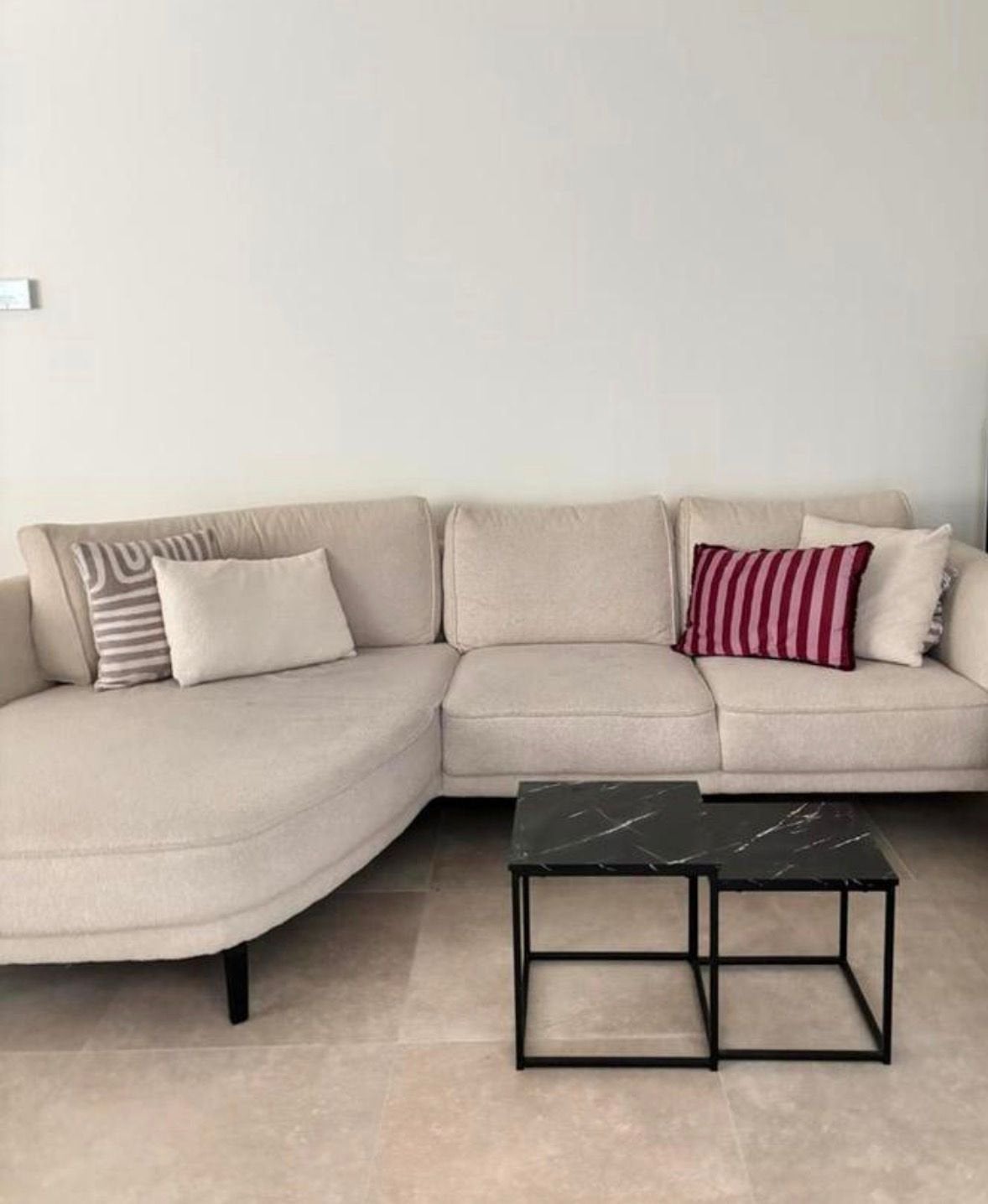 Beige hoekbank, Huis en Inrichting, Zetels | Zetels, Ophalen, 250 tot 300 cm, Gebruikt, Hoekbank