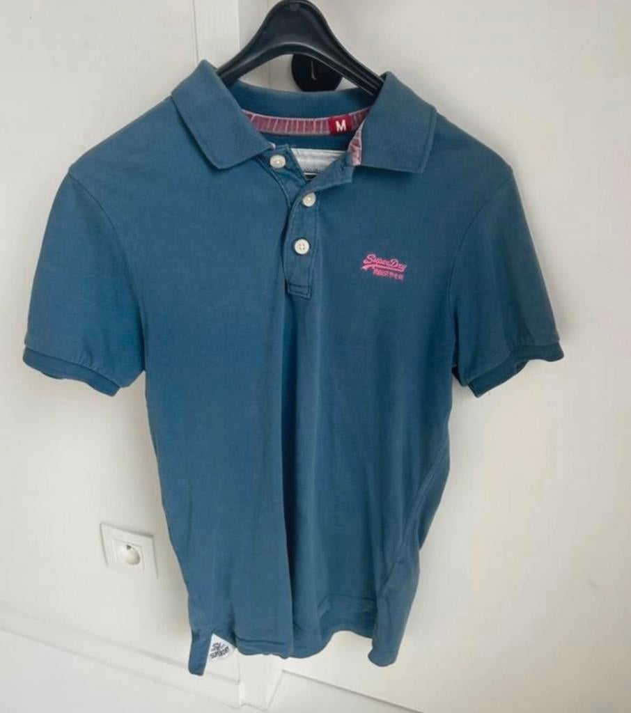 Blauwe polo man - Superdry - medium, Enlèvement ou Envoi, Comme neuf, Taille 48/50 (M), Bleu