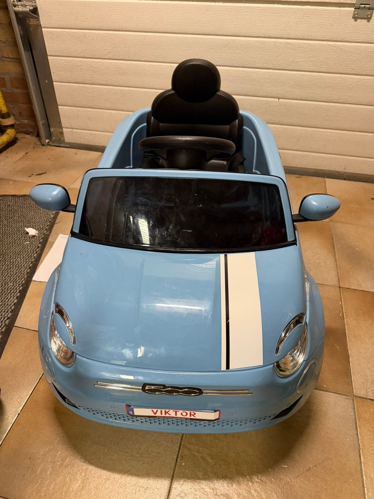 Blauwe fiat 500 met afstandsbediening, Kinderen en Baby's, Zo goed als nieuw