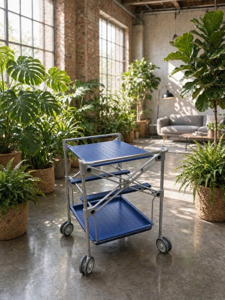 Kartell OXO Serveerwagen / Trolley blauw vintage, Ophalen of Verzenden, Gebruikt