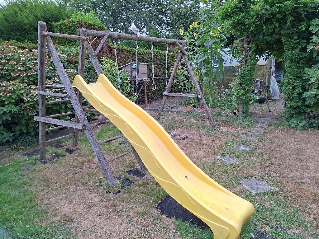 speeltuig schommel en glijbaan, Kinderen en Baby's, Speelgoed | Buiten | Speeltoestellen, Ophalen, Gebruikt, Glijbaan