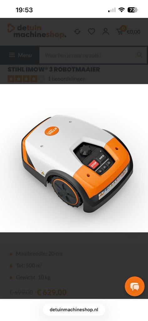 Stihl imow3, Tuin en Terras, Ophalen, Zo goed als nieuw
