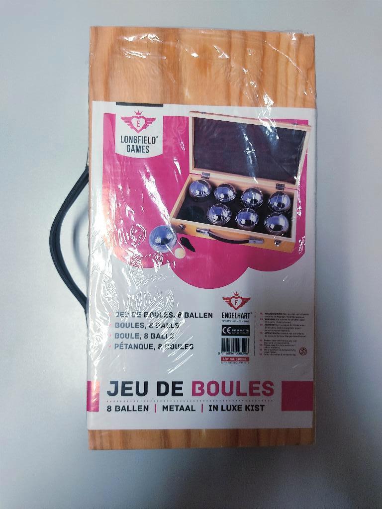 Petanque set in houten kistje 8 stuks NIEUW, Ophalen of Verzenden, Nieuw