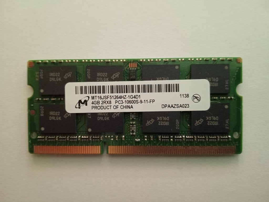 Barrette RAM portable DDR3 4 Go Micron MT16JSF51264HZ-1G4D1, Informatique & Logiciels, 1333 MHz, Reconditionné, DDR3, Enlèvement
