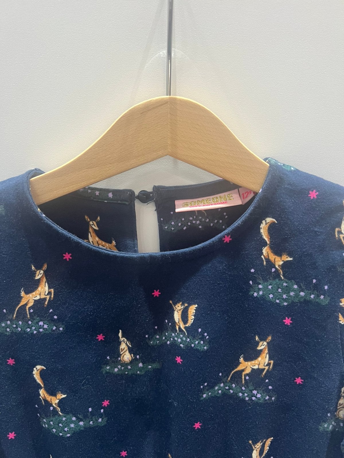 Someone kleedje bosdiertjes blauw - maat 128, Ophalen, Zo goed als nieuw, Meisje, Jurk of Rok