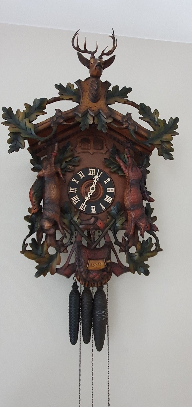 antieke koekoeksklok met koekoek en kwartel, Antiek en Kunst, Ophalen