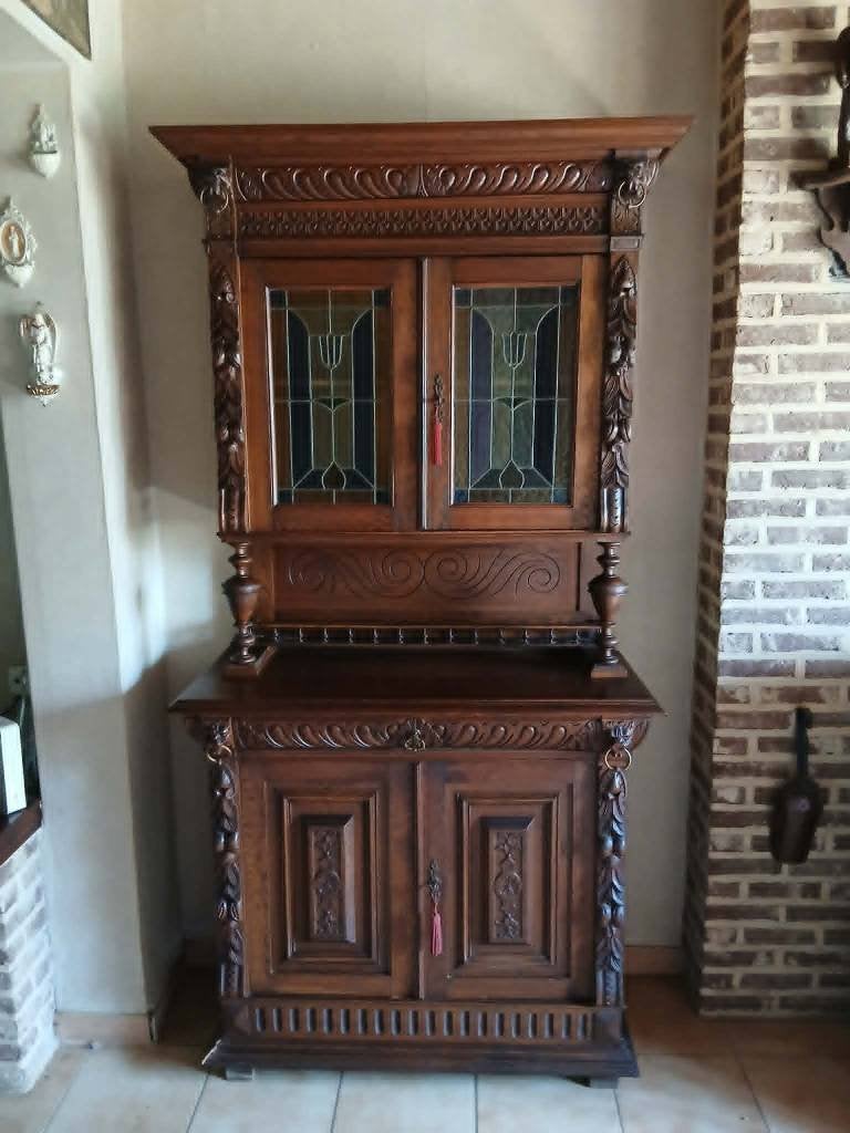 Antieke kast+salontafel, Huis en Inrichting, Ophalen, Gebruikt