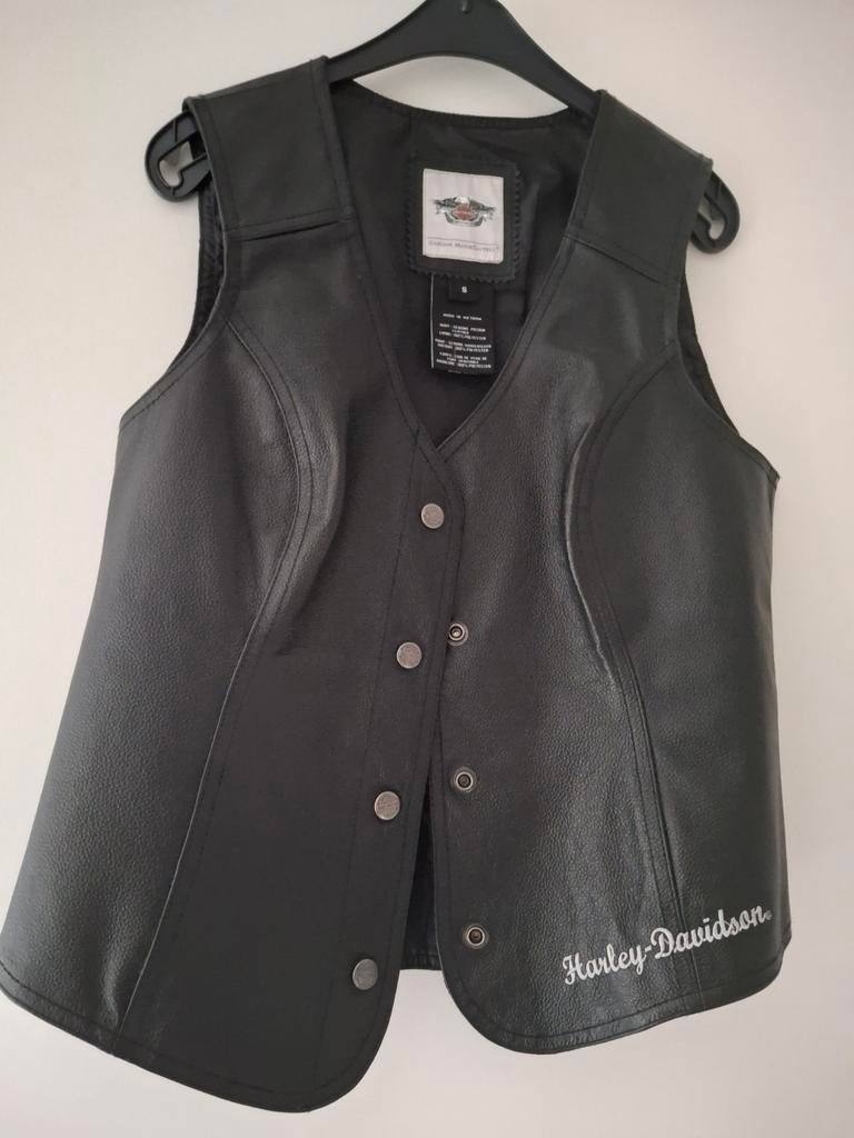 Leder gilet Harley Davidson maat S, Motoren, Ophalen