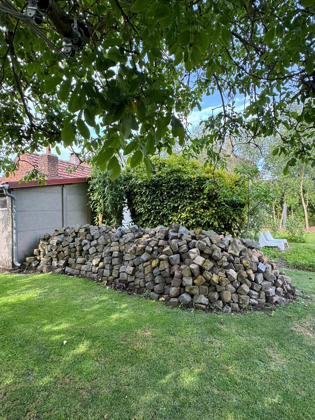 Grote granieten kasseien, ca. 400 stuks, Jardin & Terrasse, Gravier, Rochers & Caillasse, Comme neuf, Granit, Enlèvement