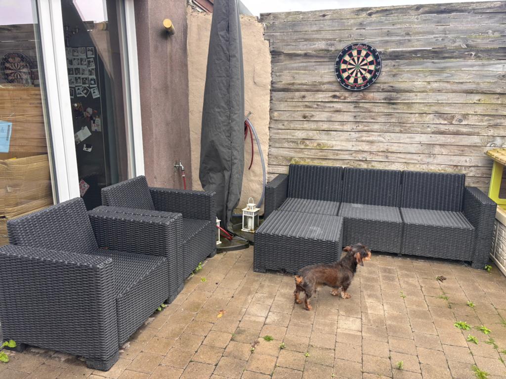 Allibert tuinlounge, 5 places, Osier, Comme neuf, Chaise