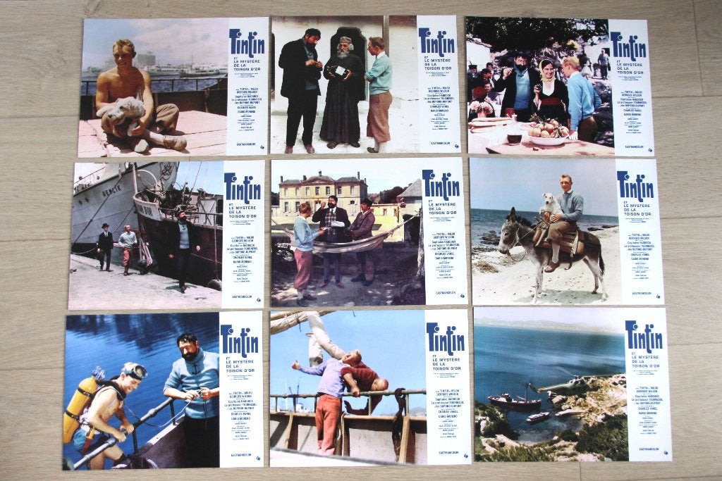 9 cinema foto Kuifje Gulden Vlies Tintin Hergé Toison d'or, Verzenden, 20e eeuw of later, Zo goed als nieuw, Herge