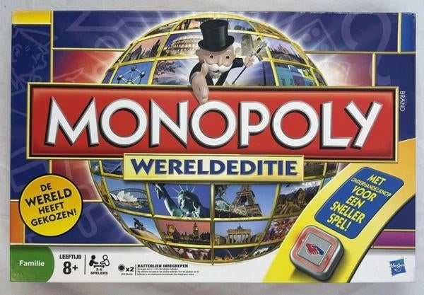 Jeu de plateau Hasbro Monopoly World Edition, jeu complet 20, Hobby & Loisirs créatifs, 1 ou 2 joueurs, Envoi, Comme neuf, Hasbro
